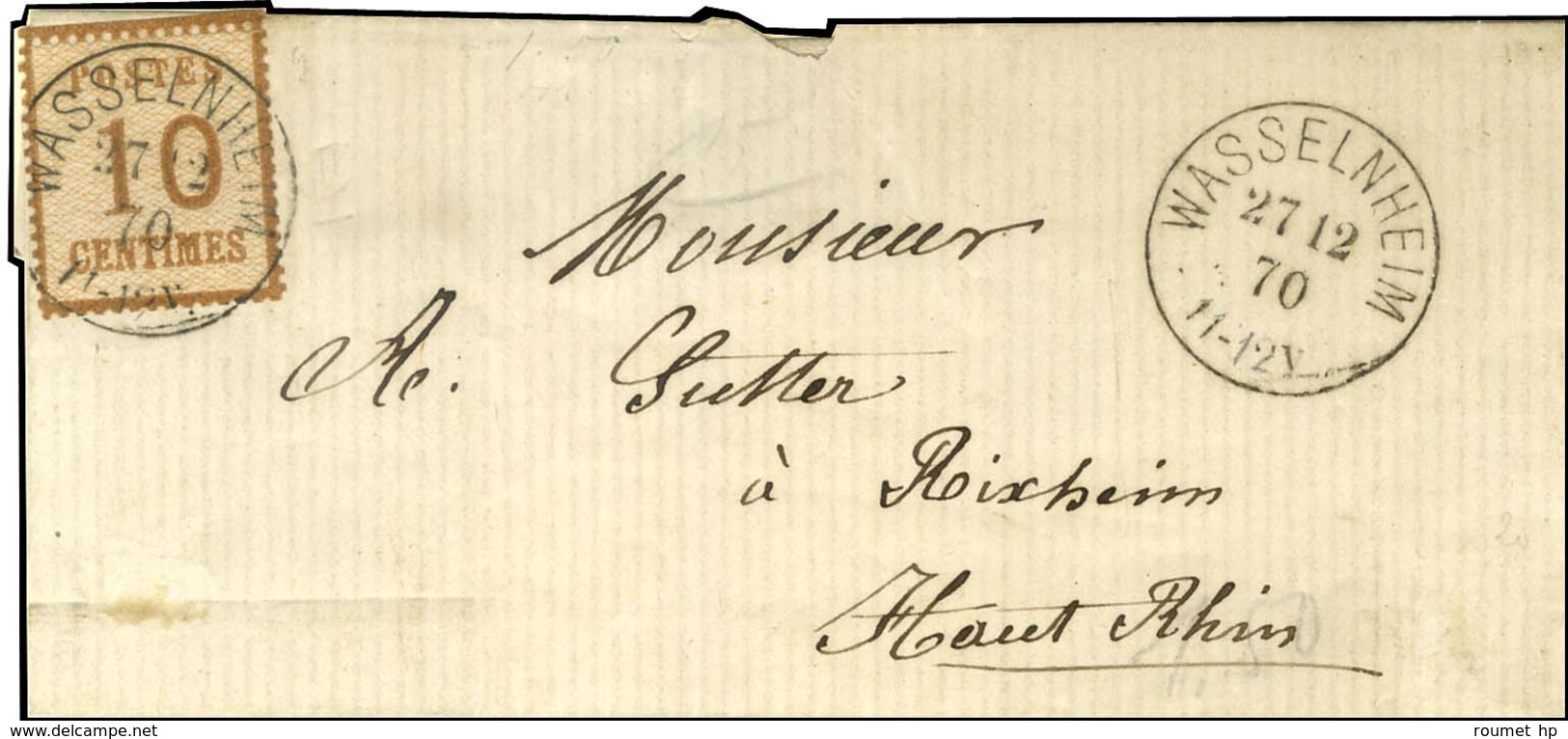 Càd WASSELNHEIM / Alsace N° 5 Sur Lettre Pour Rixheim. 1870. - TB / SUP. - Brieven En Documenten