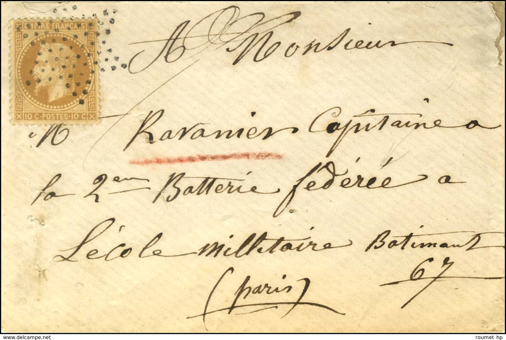 Etoile / N° 28 Sur Lettre Pour Un Militaire à L'Ecole Militaire. - TB / SUP. - R. - Oorlog 1870