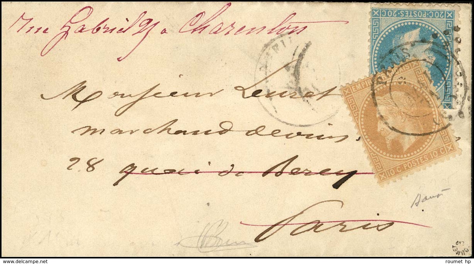 Lettre Avec Texte Daté De Rueil Le 2 Avril 1871 Entrée Dans Paris Par Agence. GC 3240 / N° 29 Càd T 16 RUEIL (72) + N° 2 - Guerre De 1870