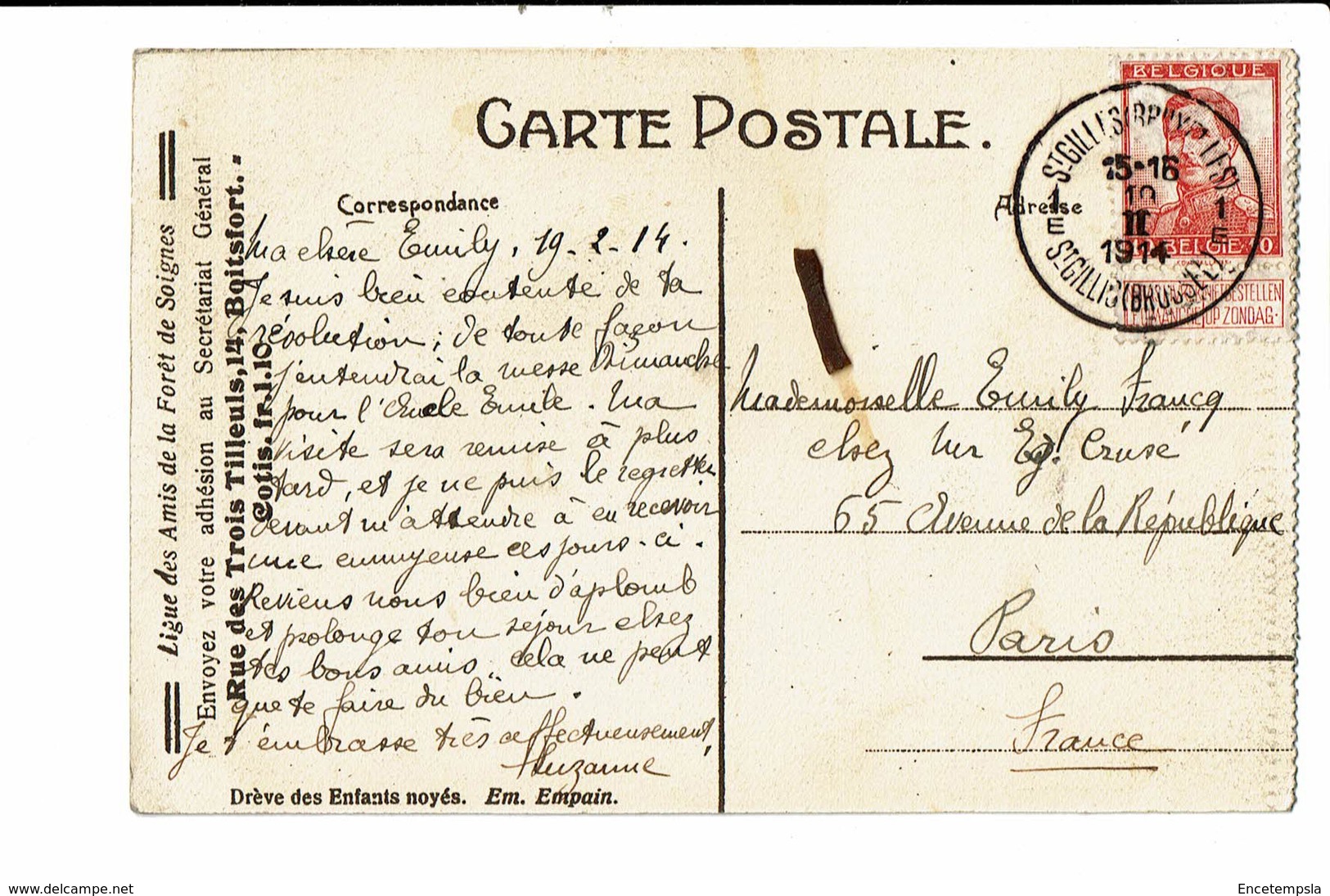 CPA - Carte Postale -BELGIQUE -Bruxelles Auderghem -Drève Des Enfants Noyés-1914 VM1865 - Bossen, Parken, Tuinen