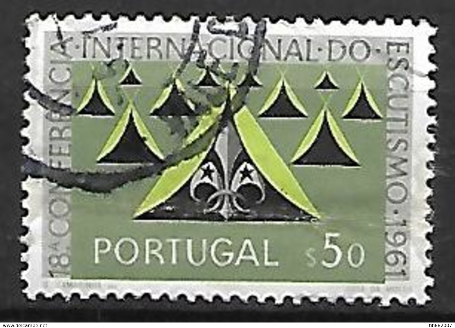 PORTUGAL     -  1962.    Y&T N° 899 Oblitéré .  Scoutisme  /  Tentes  /  Camp. - Oblitérés