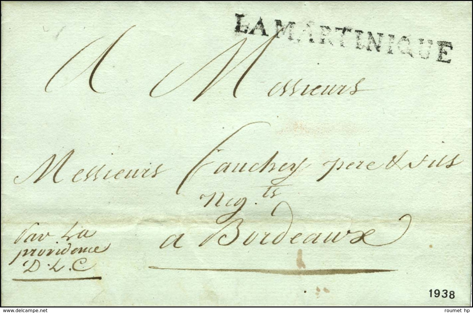 Lettre Avec Texte Daté De St Pierre Le 4 Juillet 1788 Pour Bordeaux. Au Recto, LA MARTINIQUE (J N° 3). - SUP. - Maritieme Post
