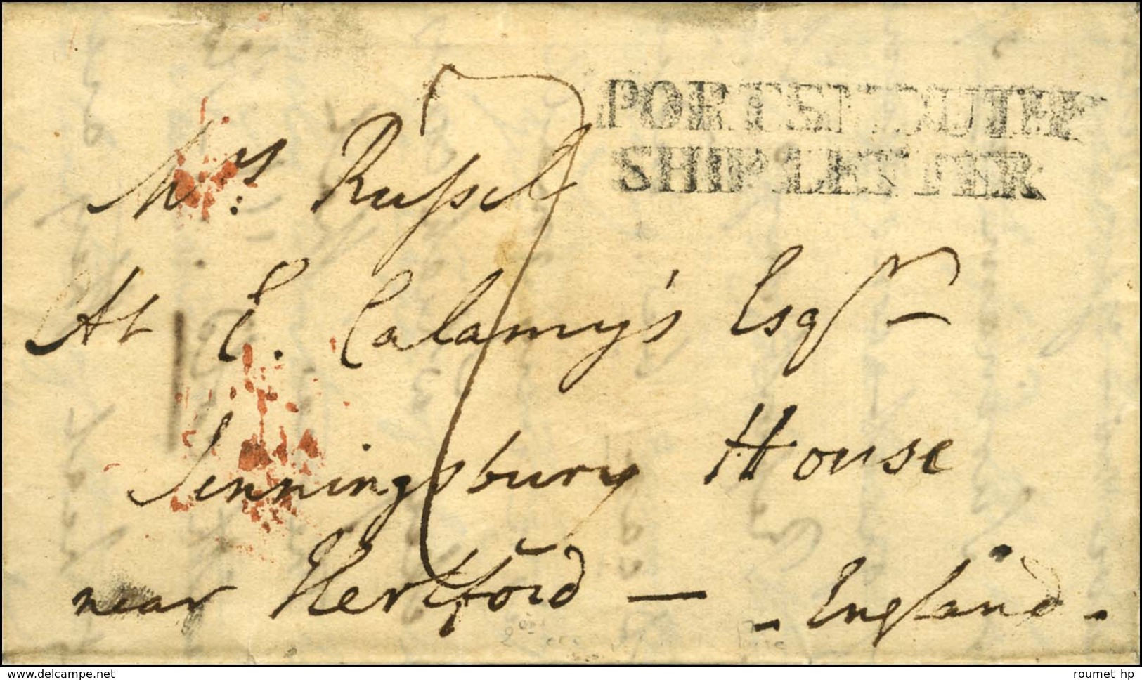 Lettre Avec Texte Daté De Fort Royal Le16 Mai 1800 Pour L'Angleterre. Au Recto, Marque D'entrée PORTSMOUTH / SHIP LETTER - Maritieme Post