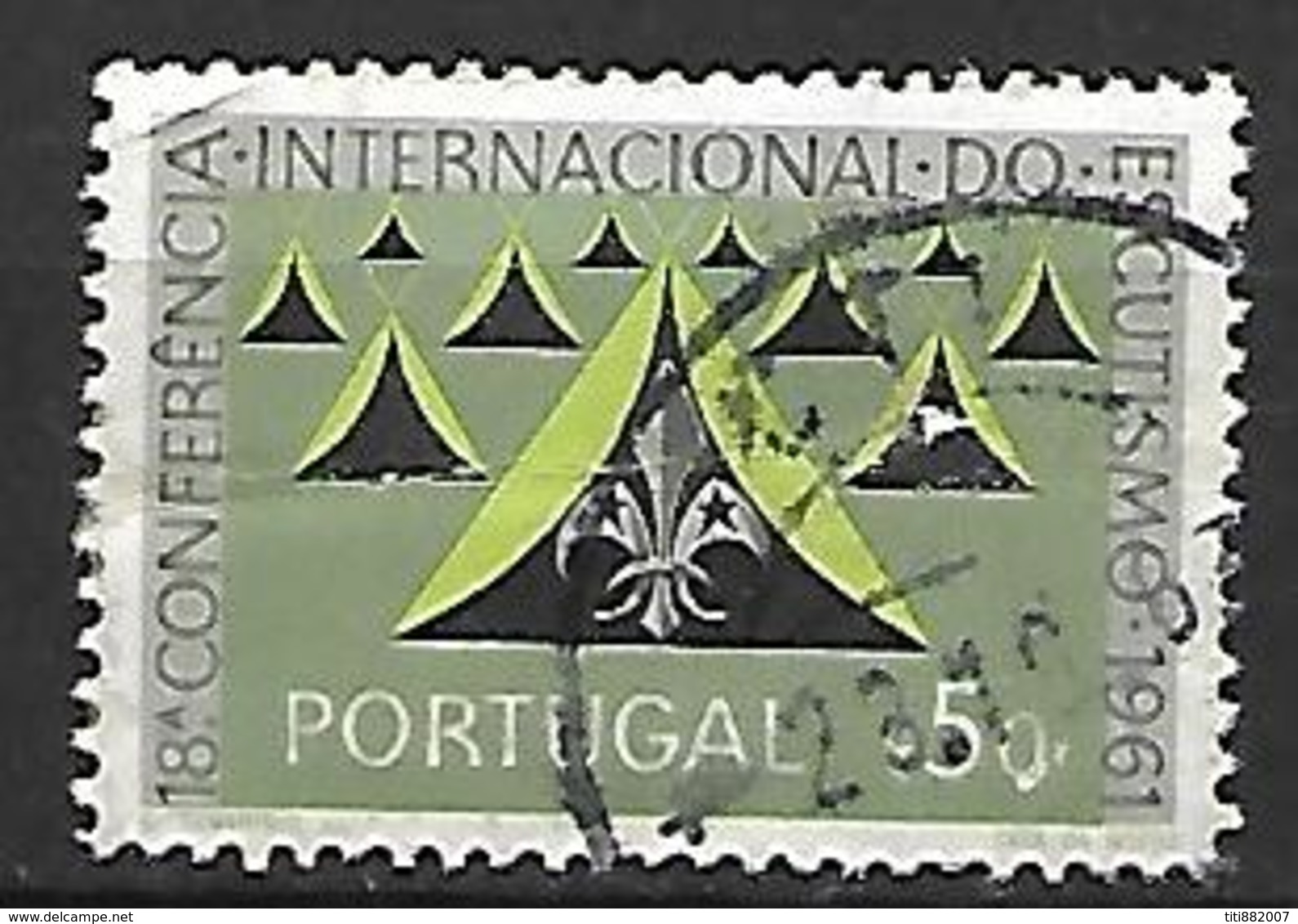 PORTUGAL     -  1962.    Y&T N° 899 Oblitéré .  Scoutisme  /  Tentes  /  Camp. - Usati