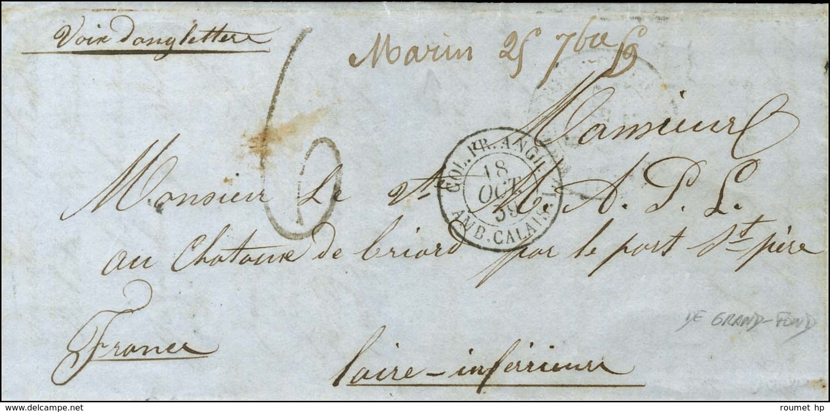 Lettre Avec Texte Daté De Grand Fond Le 25 Septembre 1859 Pour Le Port St Père. Au Recto, Marque Manuscrite '' Marin 25  - Maritime Post