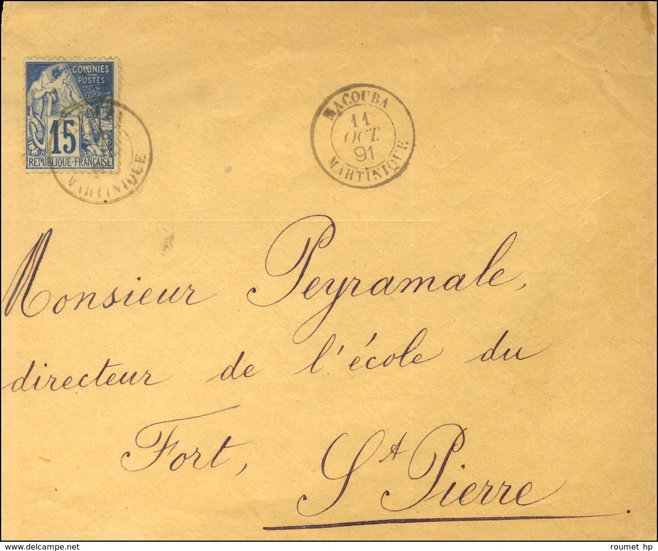 Càd MACOUBA / MARTINIQUE / Col. Gen. N° 51 Sur Lettre Pour Fort De France. 1891. - TB / SUP. - R. - Maritime Post