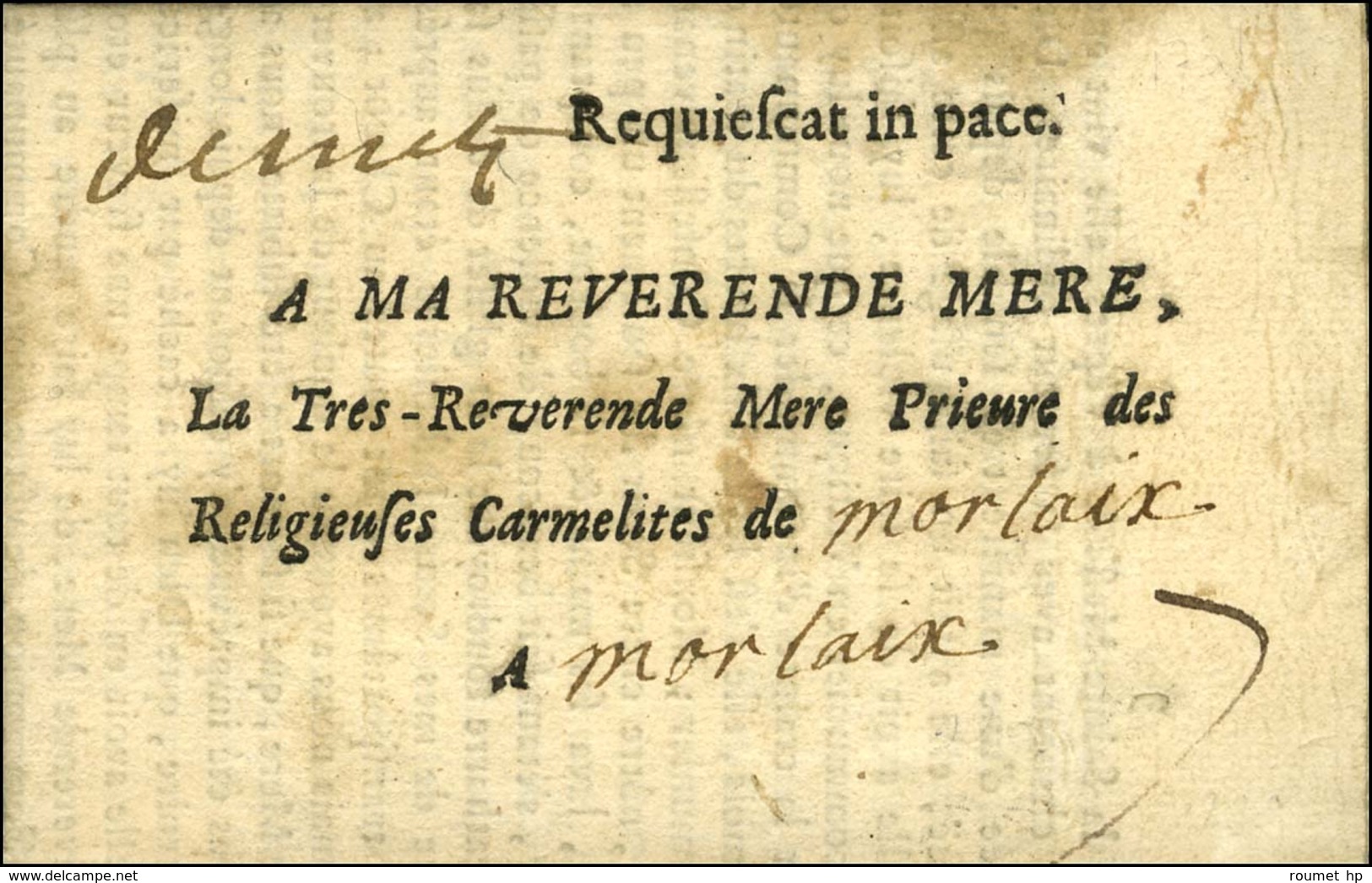 '' De Metz '' Sur Lettre En Franchise Des Carmélites. 1731. - TB / SUP. - 1701-1800: Precursors XVIII