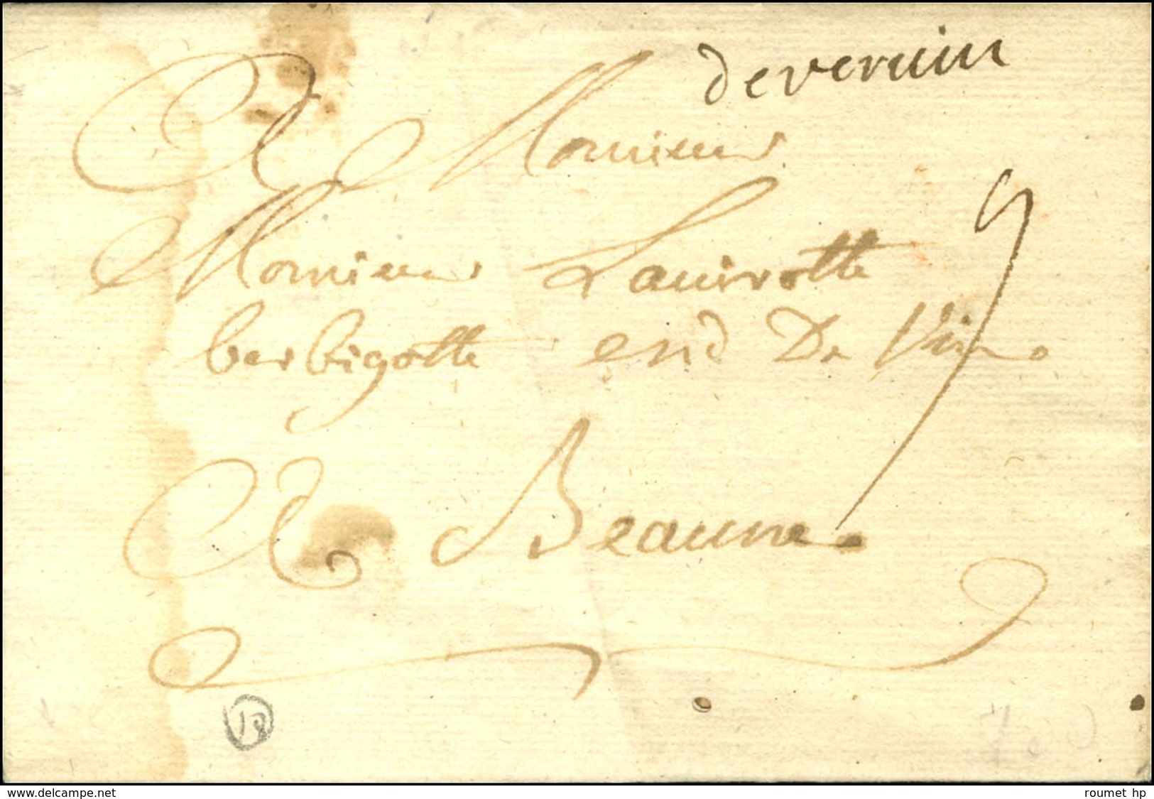 '' De Vervins '' (L N° 6). 1740. - TB. - 1701-1800: Précurseurs XVIII