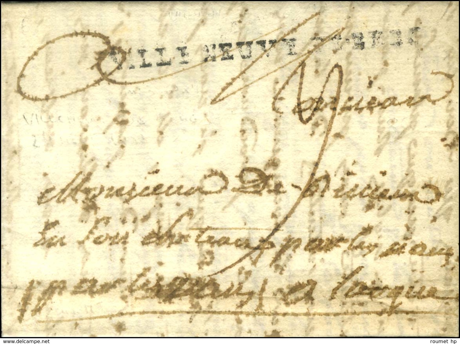 VILLENEUVE DE BERG (L N° 3) Sur Lettre Avec Texte Daté. 1787. - TB. - 1701-1800: Précurseurs XVIII
