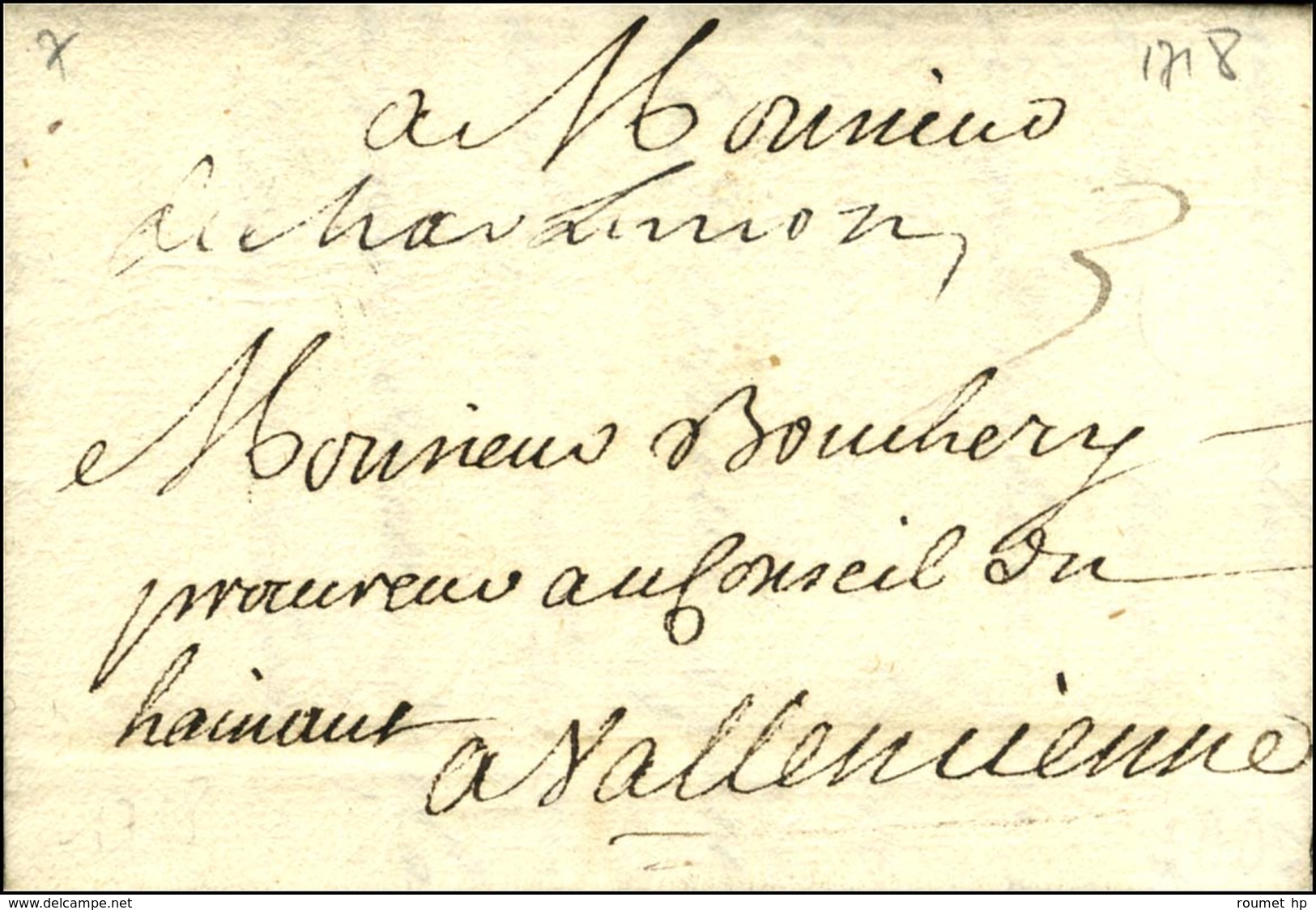 '' De Charlemont '' (L N° 1A) Sur Lettre Avec Texte Daté 1718. - TB / SUP. - 1701-1800: Précurseurs XVIII