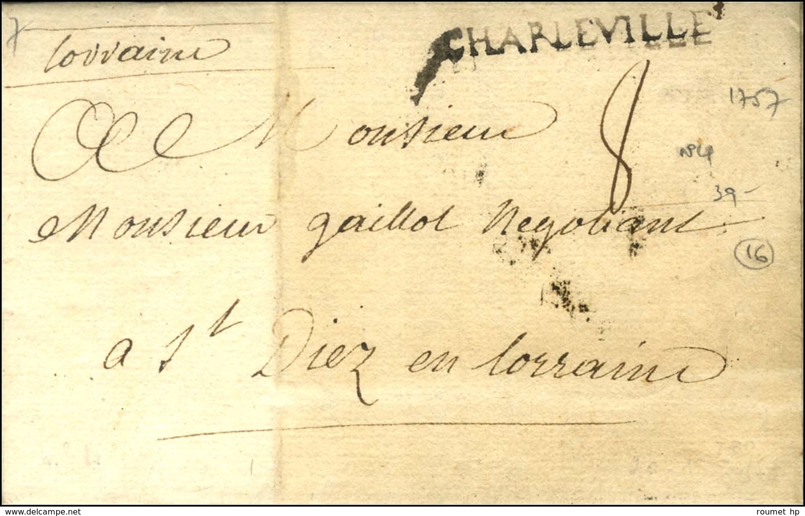 CHARLEVILLE (L N° 4) Sur Lettre Avec Texte Daté 1757. - TB / SUP. - 1701-1800: Précurseurs XVIII