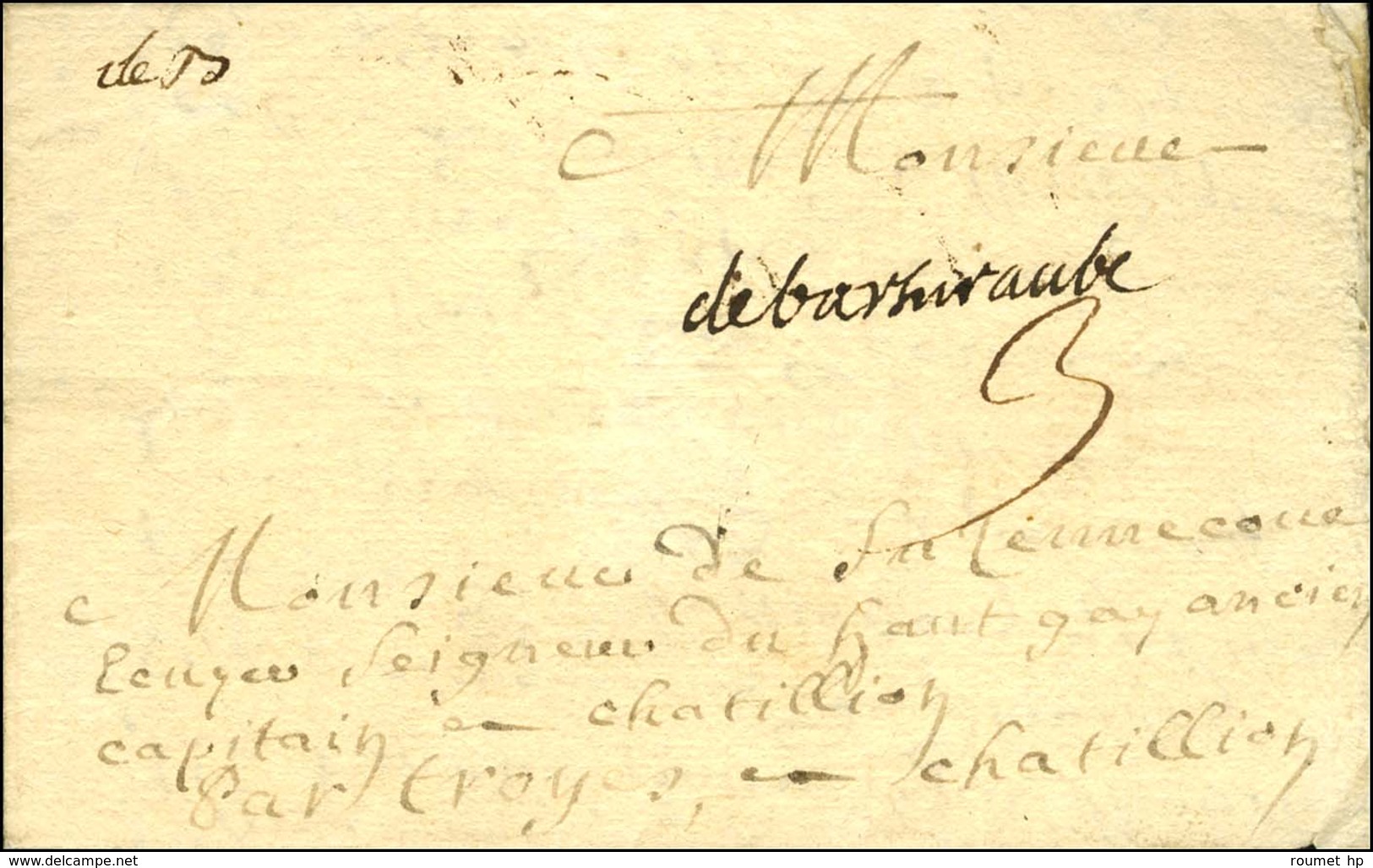 '' Debarsuraube '' (L N° 3) Sur Lettre Avec Texte Daté 1730. - TB / SUP. - 1701-1800: Précurseurs XVIII