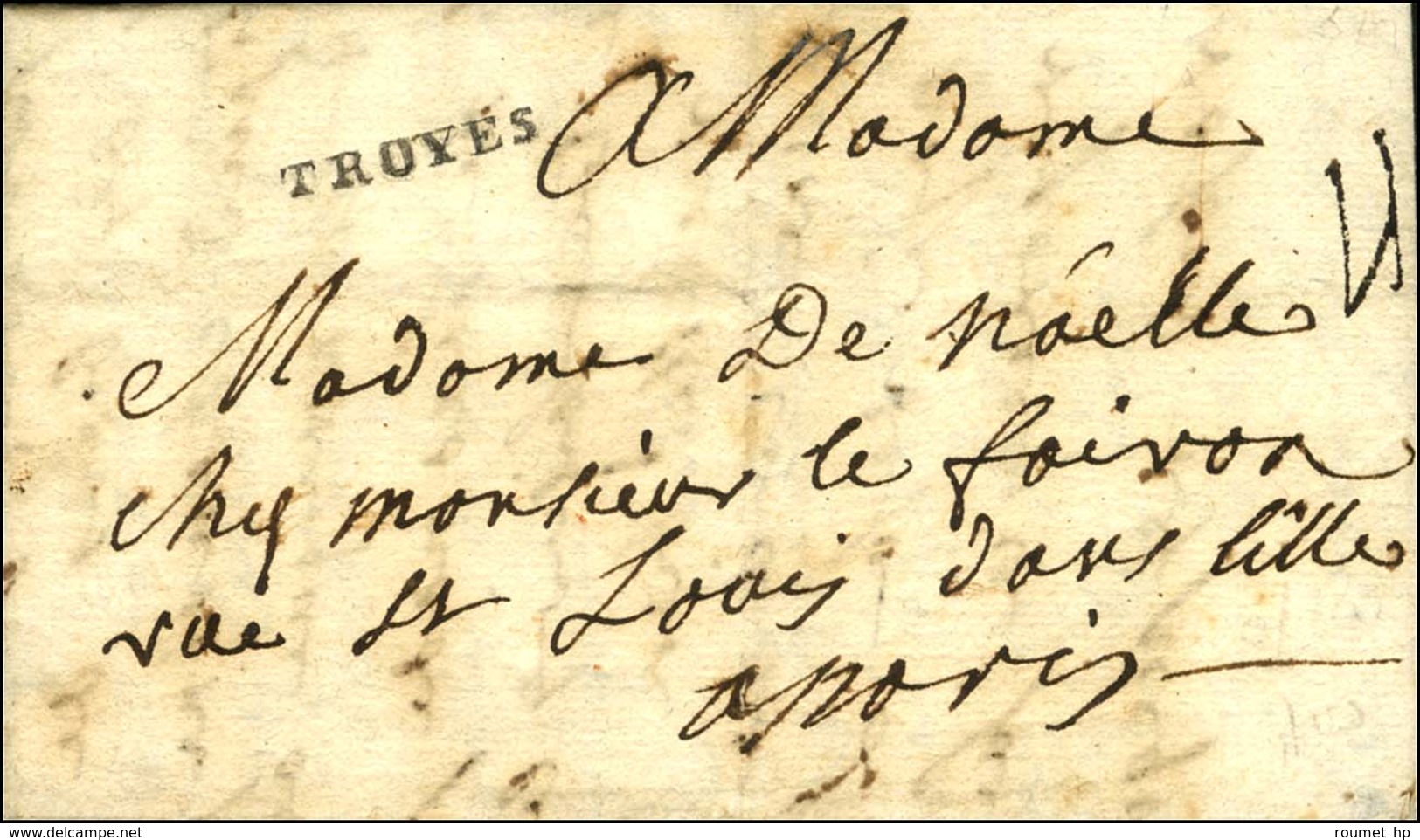 TROYES (L N° 5) Sur Lettre Avec Texte Daté 1734. - SUP. - R. - 1701-1800: Precursors XVIII