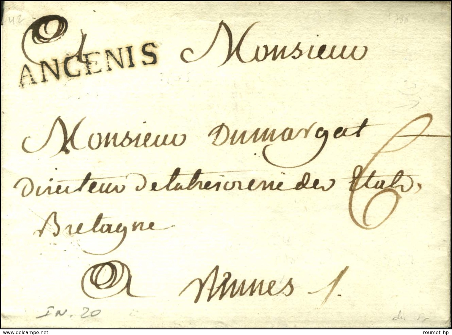 ANCENIS (L N° 4). 1788. - SUP. - R. - 1701-1800: Precursors XVIII