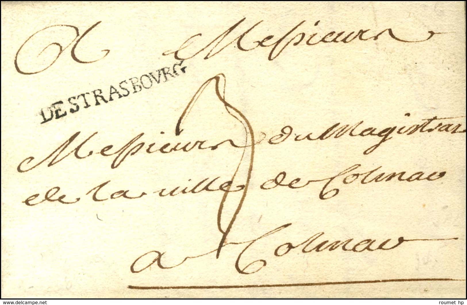 DESTRASBOVRG (L N° 5) Sur Lettre Avec Texte Daté 1726. - SUP. - 1701-1800: Voorlopers XVIII