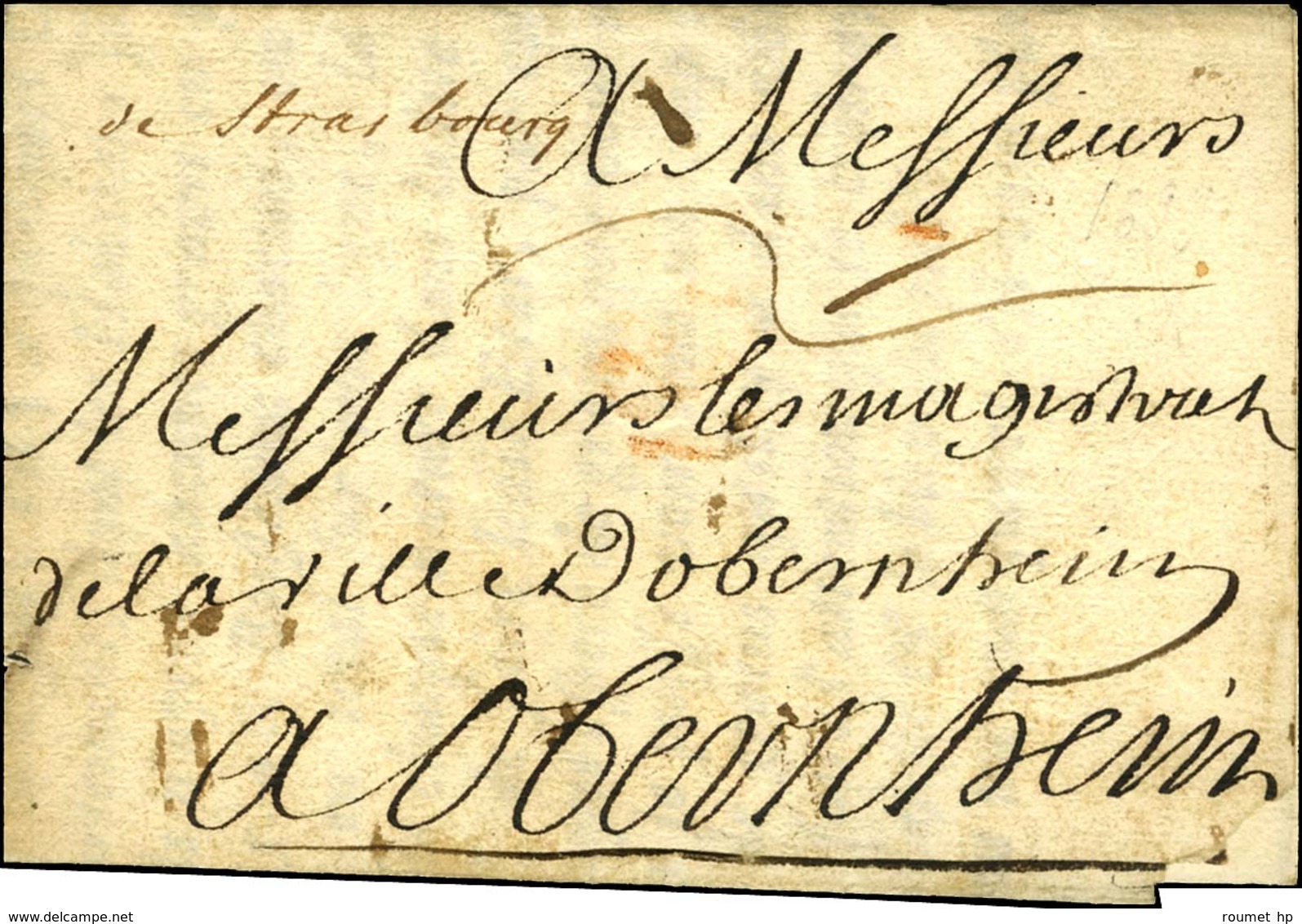 '' De Strasbourg '' (L N° 1) Sur Lettre Avec Texte Daté Du 28 Septembre 1699. - TB / SUP. - R. - 1701-1800: Precursors XVIII