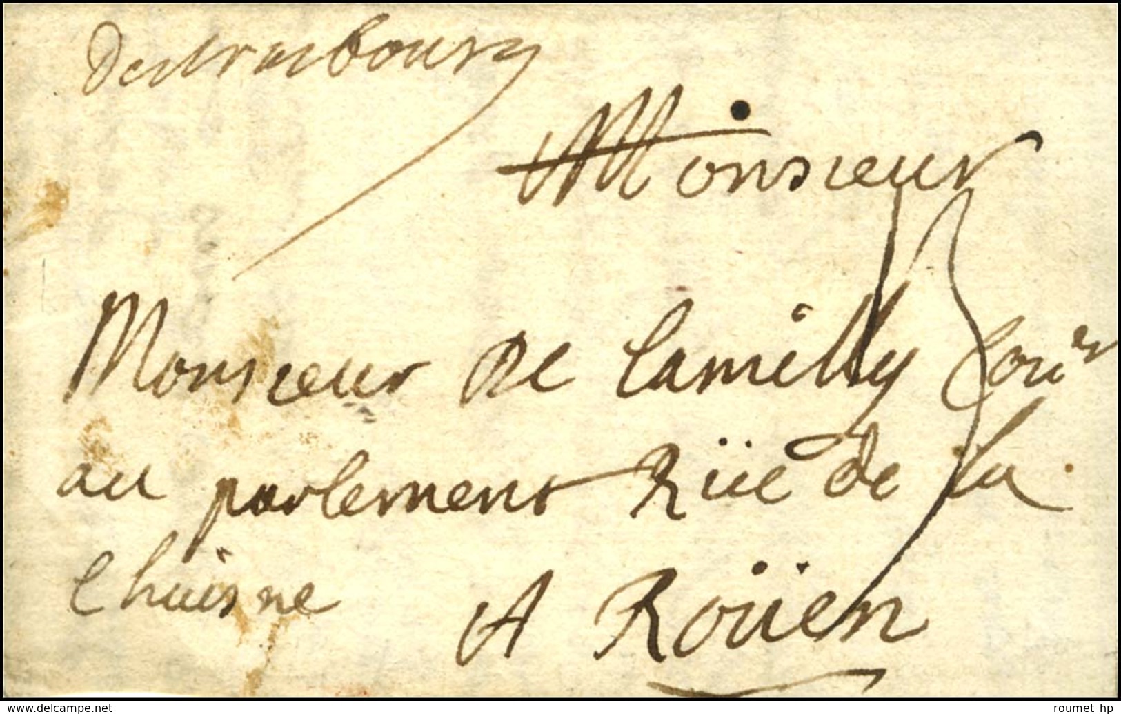 '' Destrasbourg '' (L N° 1a) Sur Lettre Avec Texte Daté 1702. - TB / SUP. - 1701-1800: Voorlopers XVIII