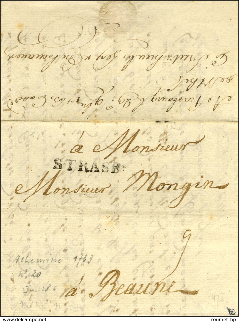 STRASB (L N° 20) Sur Lettre Avec Texte Daté D'Ulme Le 24 Septembre 1763 Pour Beaune. Au Verso, Mention Manuscrite D'ache - 1701-1800: Precursors XVIII