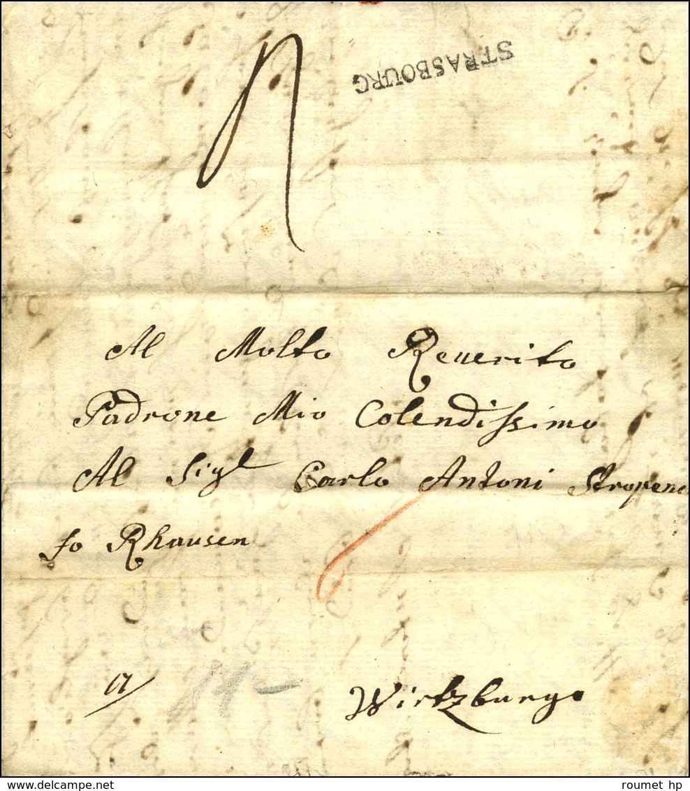 STRASBOURG (L N° 25) Au Verso D'une Lettre Avec Texte Daté Du 15 Octobre 1778 De Strasbourg, Adressée En Port Payé à Wur - 1701-1800: Voorlopers XVIII