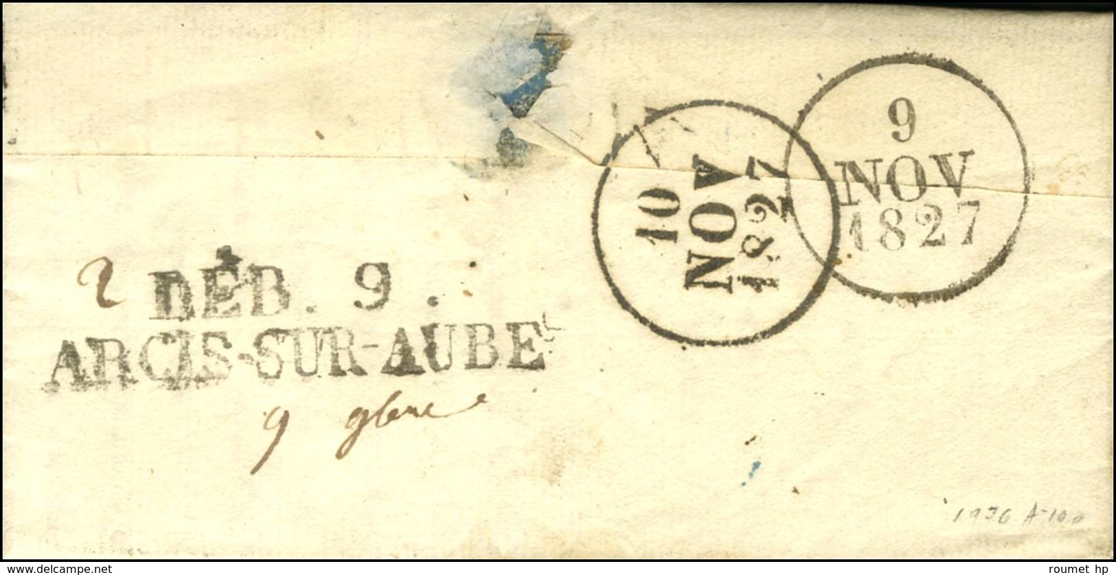 DEB.9. / ARCIS-SUR-AUBE. 1827. - SUP. - R. - 1801-1848: Precursors XIX