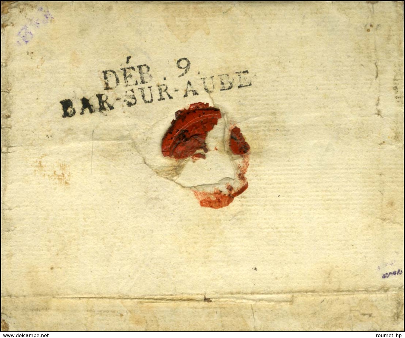 N° 11 / GRANDE ARMEE Bleu Sur Lettre Avec Texte Daté De Varsovie 1807 Pour Bar Sur Aube. Au Verso, DEB. 9 / BAR-SUR-AUBE - 1801-1848: Precursors XIX