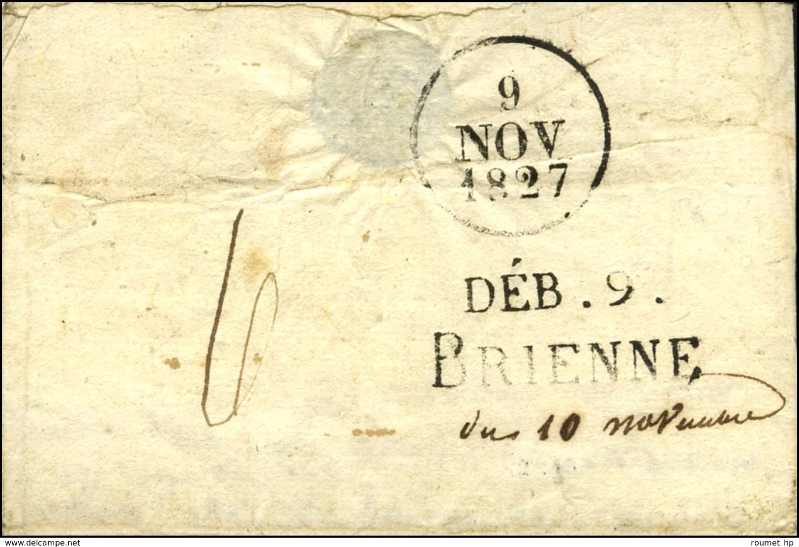 DEB.9. / BRIENNE Sur Lettre Avec Texte Daté 1827. - SUP. - R. - 1801-1848: Voorlopers XIX