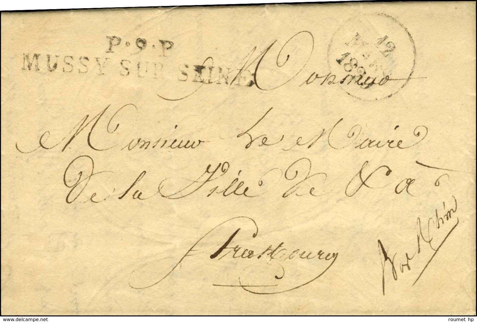 P.9.P / MUSSY-SUR-SEINE (NR Tardif De Mussy L'Evêque) Sur Lettre Avec Texte Daté 1830. - TB. - 1801-1848: Precursors XIX