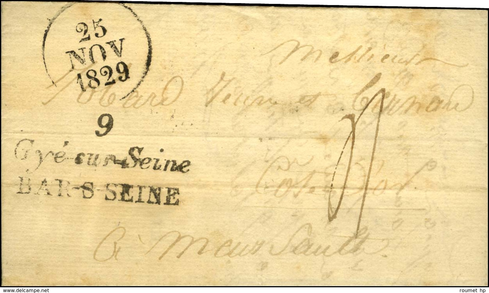 9 / Gié-sur-Seine / BAR-S-SEINE Dateur A. 1829. - SUP. - R. - Other & Unclassified