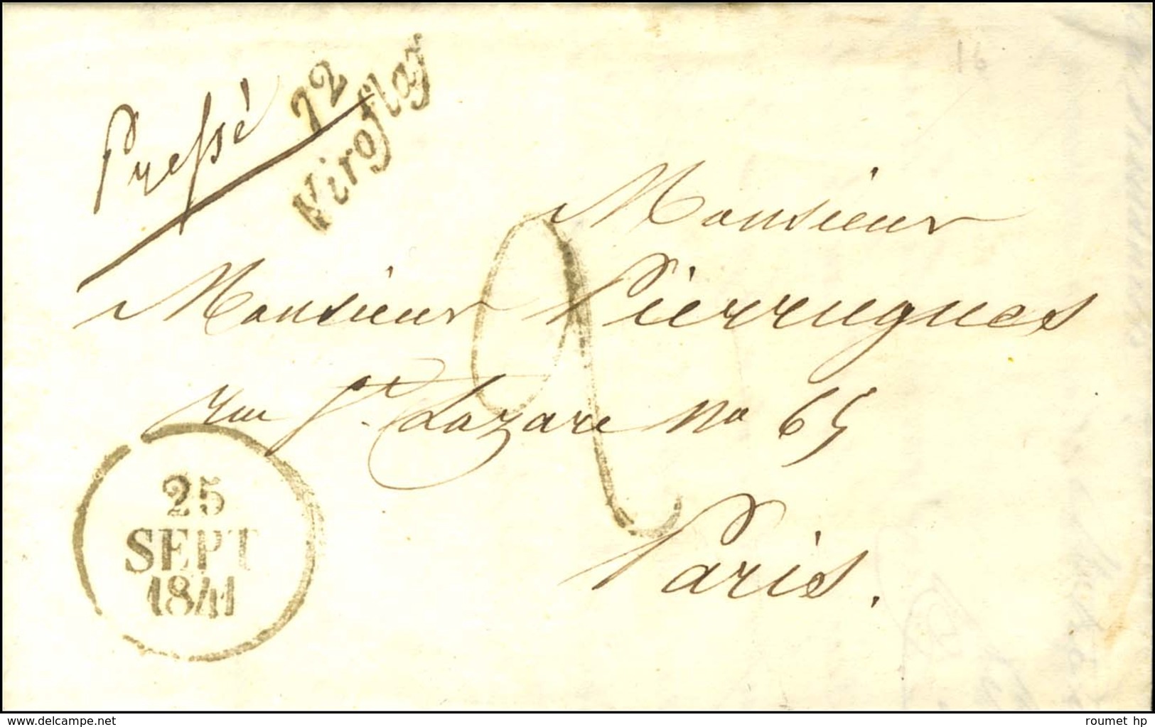 72 / Viroflay Taxe Tampon 2, Dateur A. 1841. - SUP. - Other & Unclassified