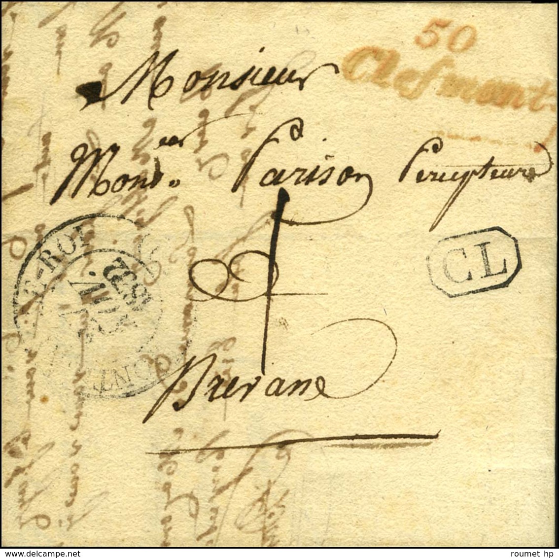 50 / Clefmont Rouge + CL Sur Lettre Adressée Localement Taxée 1. 1832. - TB / SUP. - Andere & Zonder Classificatie