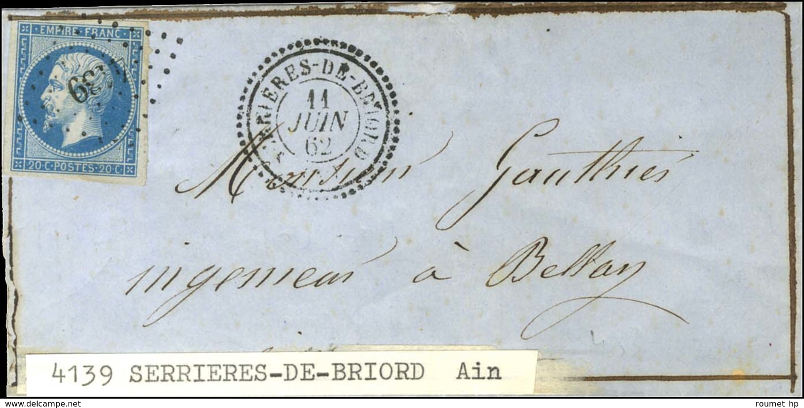 PC 4139 / N° 14 Càd T 22 SERRIERES-DE-BRIORD (1). 1862. - TB / SUP. - Other & Unclassified