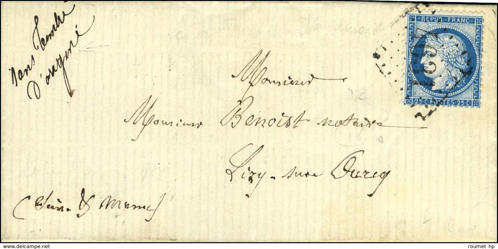 GC 4631 (Coulonges En Tardennois) / N° 60 Sur Lettre Avec Texte Daté Coulonges Le 5 Novembre 1873 Pour Lizy Sur Ourcq. A - Autres & Non Classés