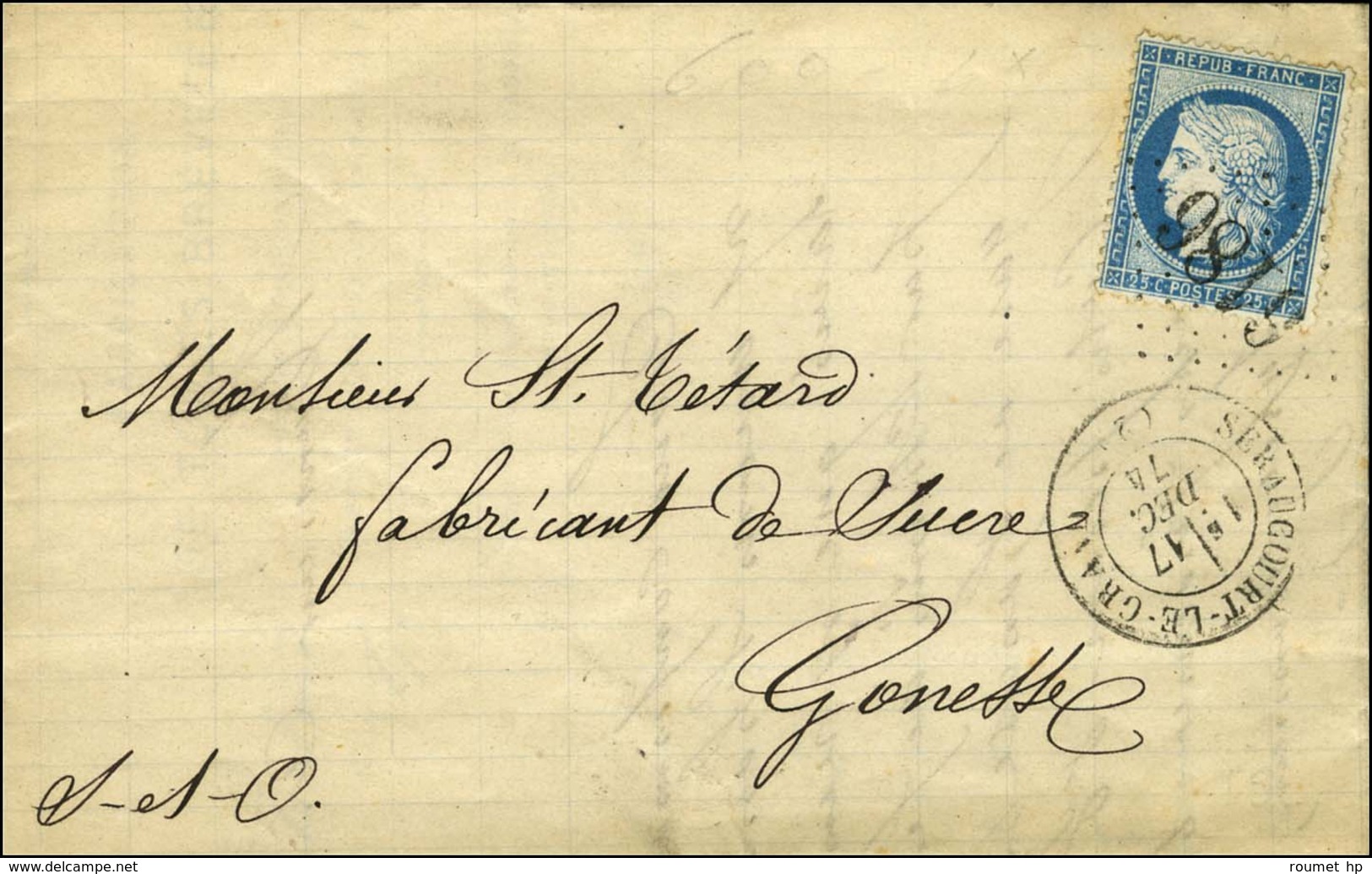 GC 6186 / N° 60 Càd T 17 SENAUCOURT-LE-GRAND (2). 1874. - TB / SUP. - Other & Unclassified