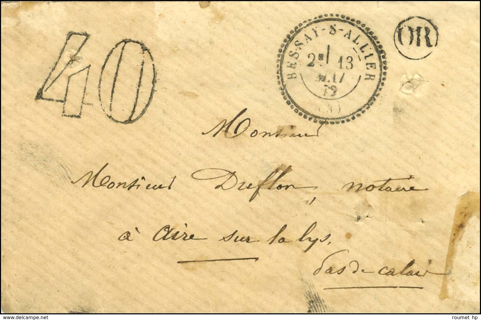 Càd T 24 BESSAY-S-ALLIER (3) Taxe 40 DT. 1872. - TB / SUP. - Autres & Non Classés