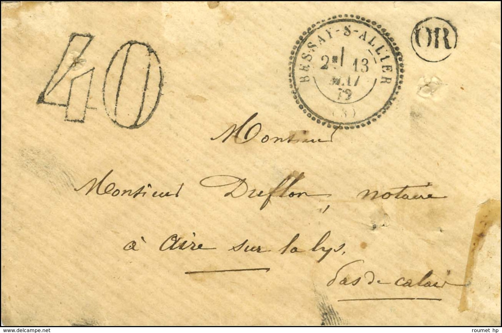 Càd T 24 BESSAY-S-ALLIER (3) Taxe 40 DT. 1872. - TB / SUP. - Other & Unclassified