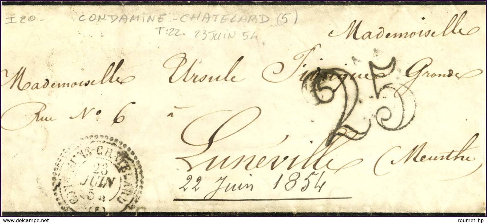 Càd T 22 CONDAMINE CHATELARD (5) Taxe 25 DT. 1854. - TB. - Other & Unclassified