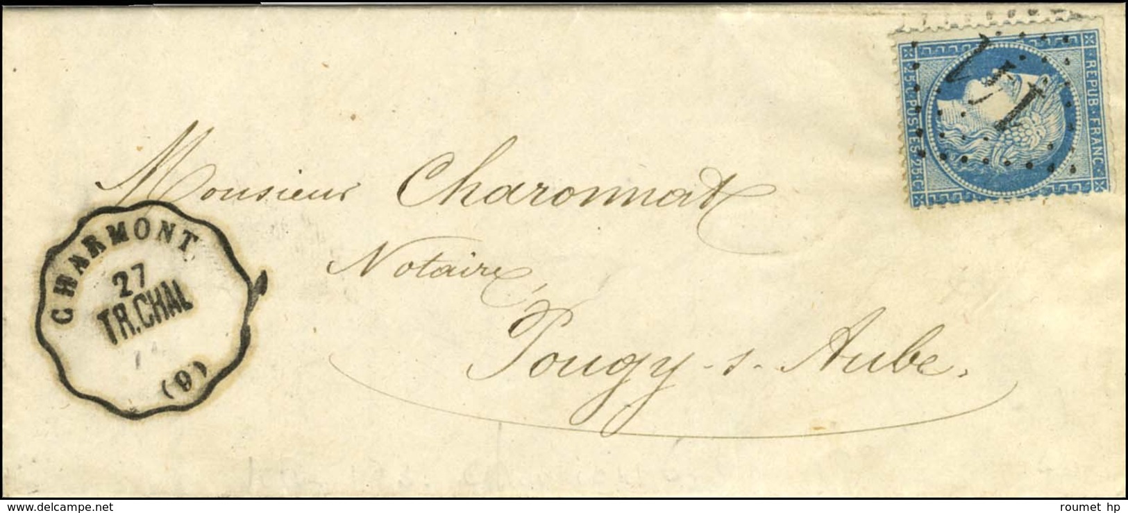 GC 141 / N° 60 Conv. Stat. CHARMONT / TR. CHAL (9). 1875. - SUP. - Autres & Non Classés