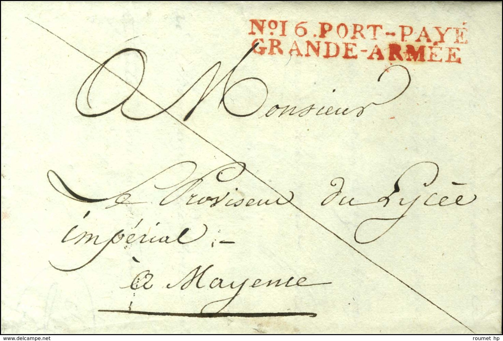 N° 16 / PORT PAYE / GRANDE ARMEE Rouge Sur Lettre Avec Texte Daté à Jagtshausen Le 24 Août 1806 Pour Mayence. - SUP. - R - Army Postmarks (before 1900)