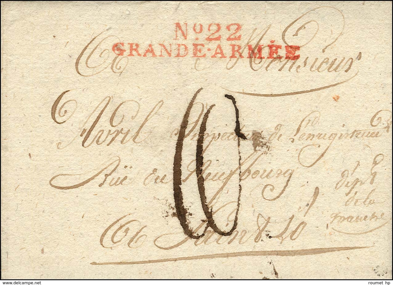 N° 22 / GRANDE-ARMEE (rouge) Sur Lettre Avec Texte Daté De Grumensee. 1807. - SUP. - Legerstempels (voor 1900)