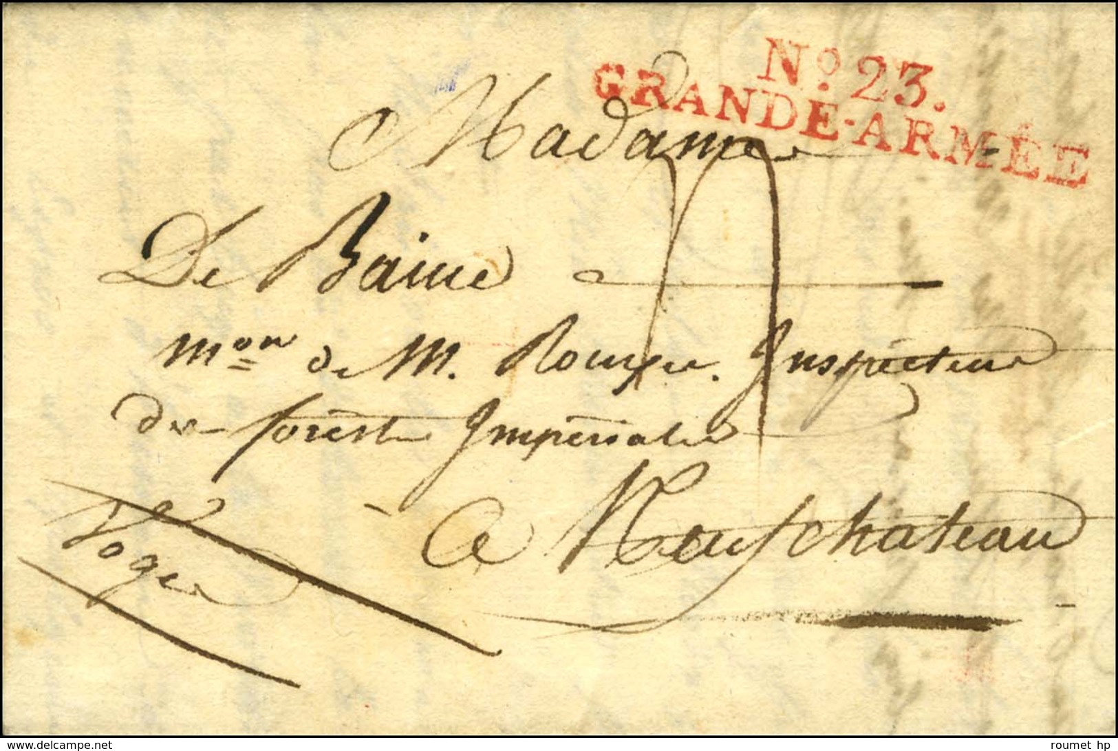 N° 23 / GRANDE ARMEE Rouge Sur Lettre Avec Texte Daté De Francfort. 1806. - SUP. - R. - Marques D'armée (avant 1900)