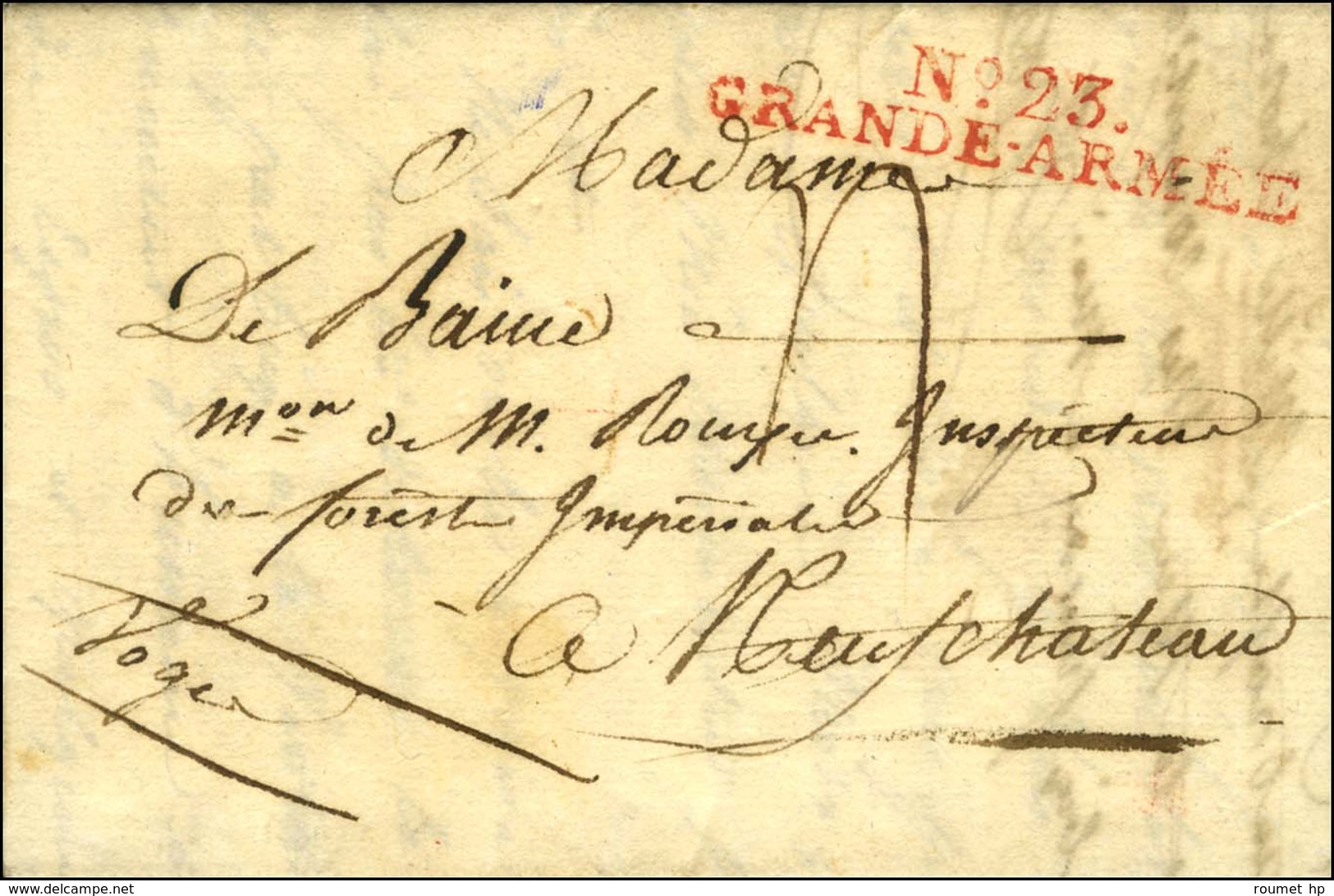 N° 23 / GRANDE ARMEE Rouge Sur Lettre Avec Texte Daté De Francfort. 1806. - SUP. - R. - Legerstempels (voor 1900)