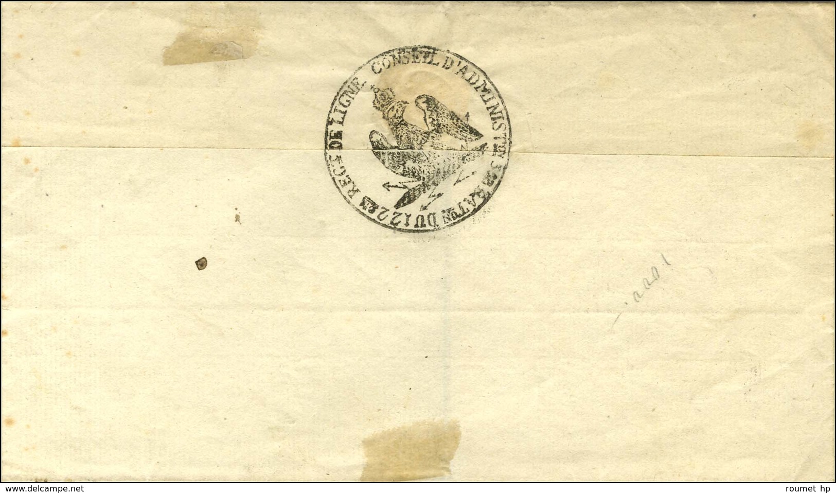 N° 50 / GRANDE ARMEE Sur Lettre Sans Texte Adressée En Franchise Au Ministère De La Guerre. Au Verso, Beau Cachet Aigle  - Army Postmarks (before 1900)