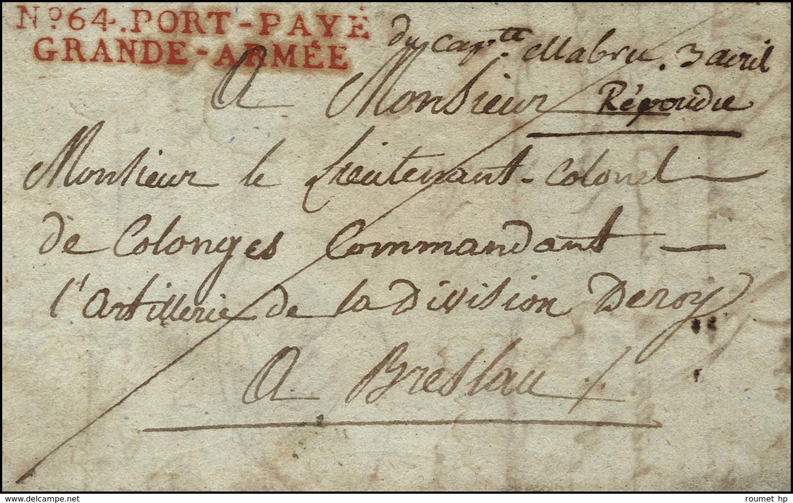 N° 64.PORT-PAYÉ / GRANDE-ARMÉE (R) Sur Lettre Avec Texte Daté '' Glogau '' Pour Breslau. 1807. - SUP. - R. - Marques D'armée (avant 1900)