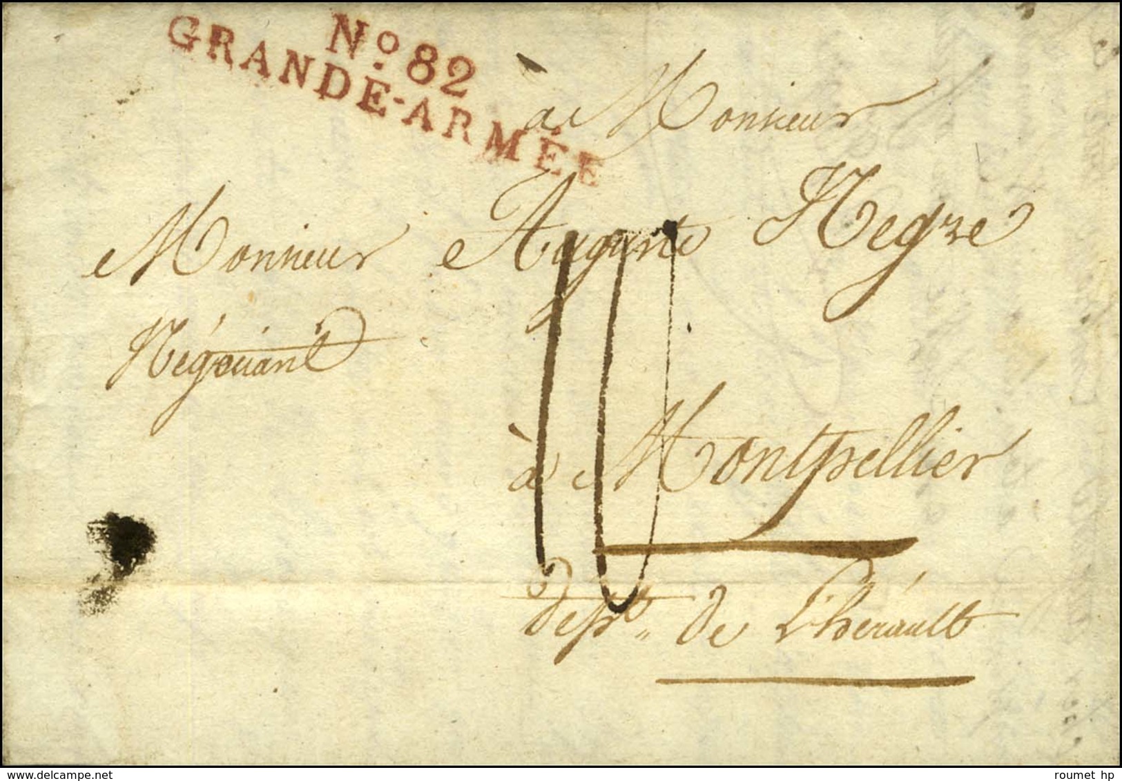 N° 82 / GRANDE-ARMEE Rouge Sur Lettre Avec Bon Texte Daté Du Camp De Ludershagen Le 6 Juillet 1808. - SUP. - R. - Marques D'armée (avant 1900)