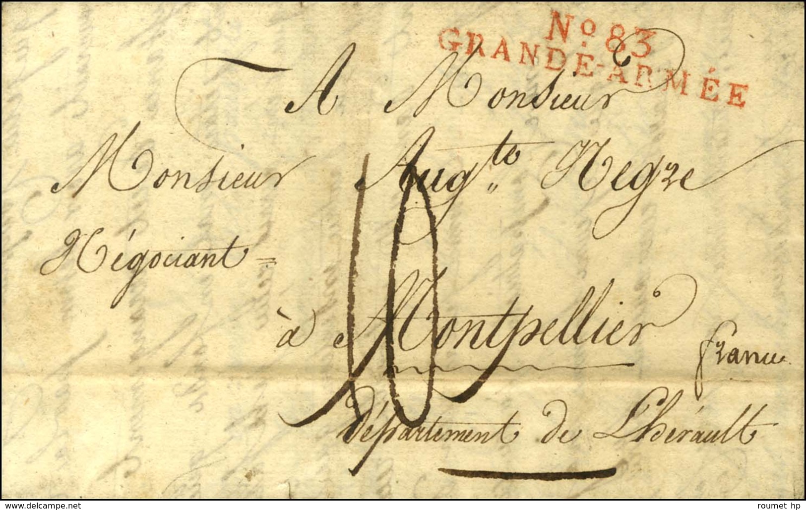 N° 83 / GRANDE-ARMEE (rouge) Sur Lettre Avec Très Bon Texte Sur La Poméranie Suédoise, Daté De Barth Le 15 Décembre 1807 - Legerstempels (voor 1900)