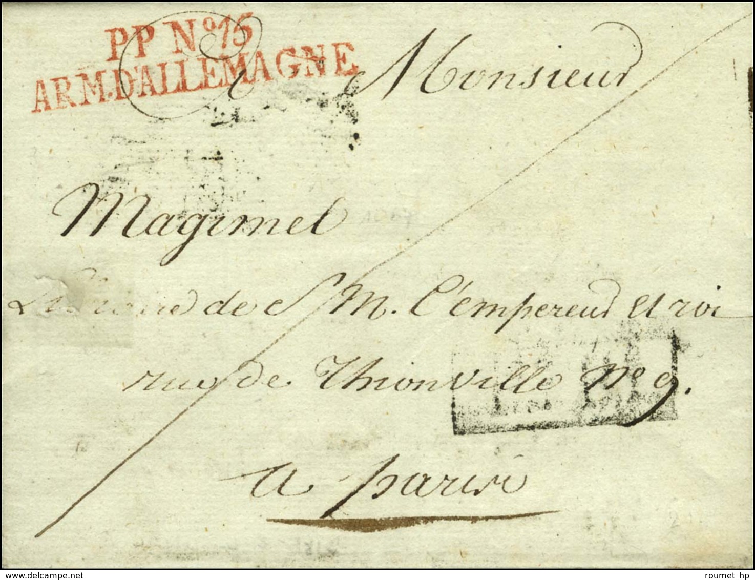PP N° 15 / ARM. D'ALLEMAGNE Rouge Sur Lettre Avec Texte Daté De Custrin Le 8 Mars 1811. - SUP. - R. - Legerstempels (voor 1900)