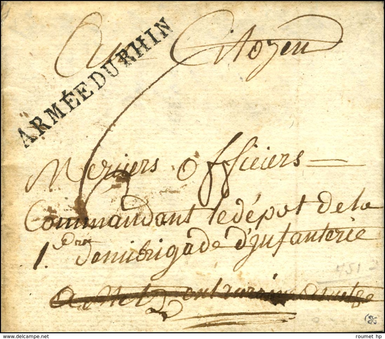 ARMEE DU RHIN Sur Lettre Avec Texte Daté Des Baraques Devant Le Fort D'Alsace (Fort Vauban) Près Du Village De Richwoog, - Army Postmarks (before 1900)