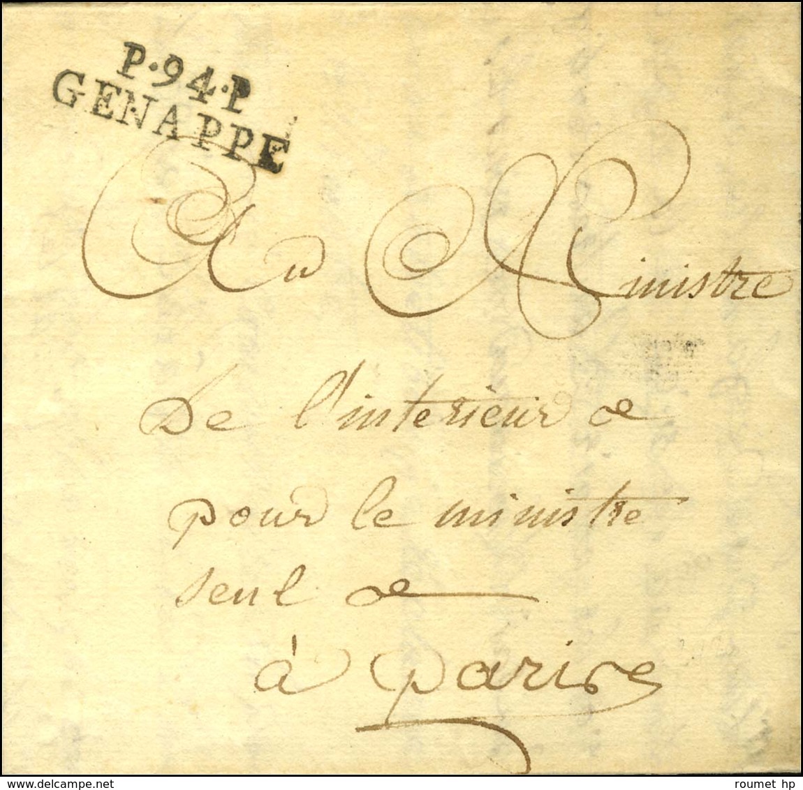 P.94.P. / GENAPPES Sur Lettre Avec Texte Daté Le 5 Floréal An 6 Pour Paris. - SUP. - R. - 1792-1815: Veroverde Departementen