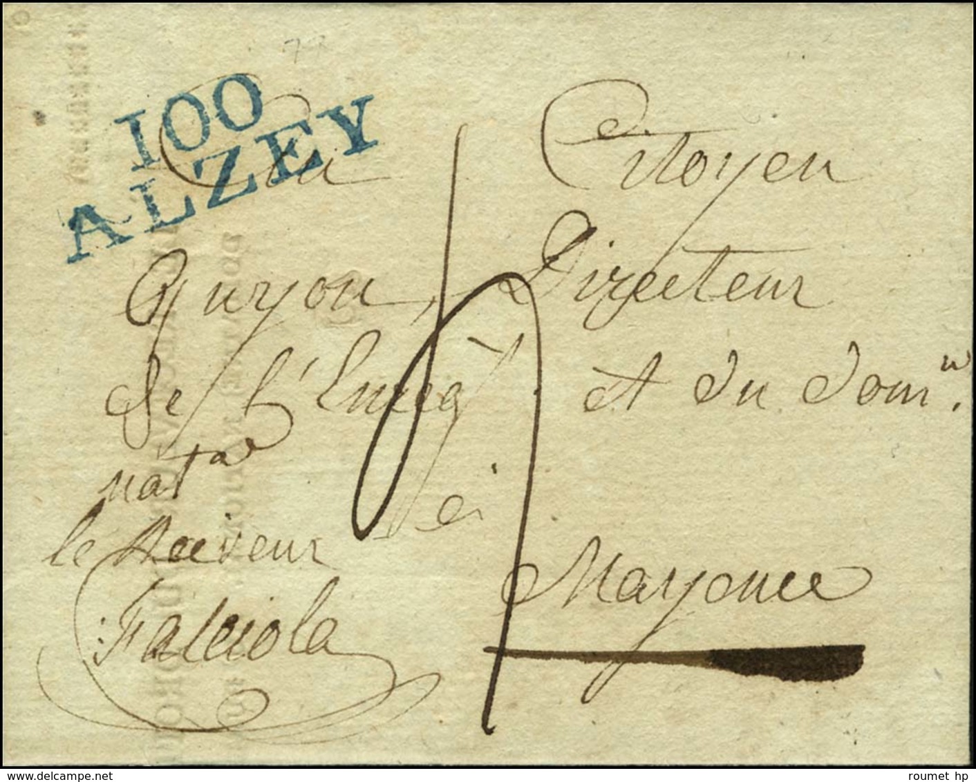 100 / ALZEY Bleu. An 7. - SUP. - RR. - 1792-1815: Départements Conquis