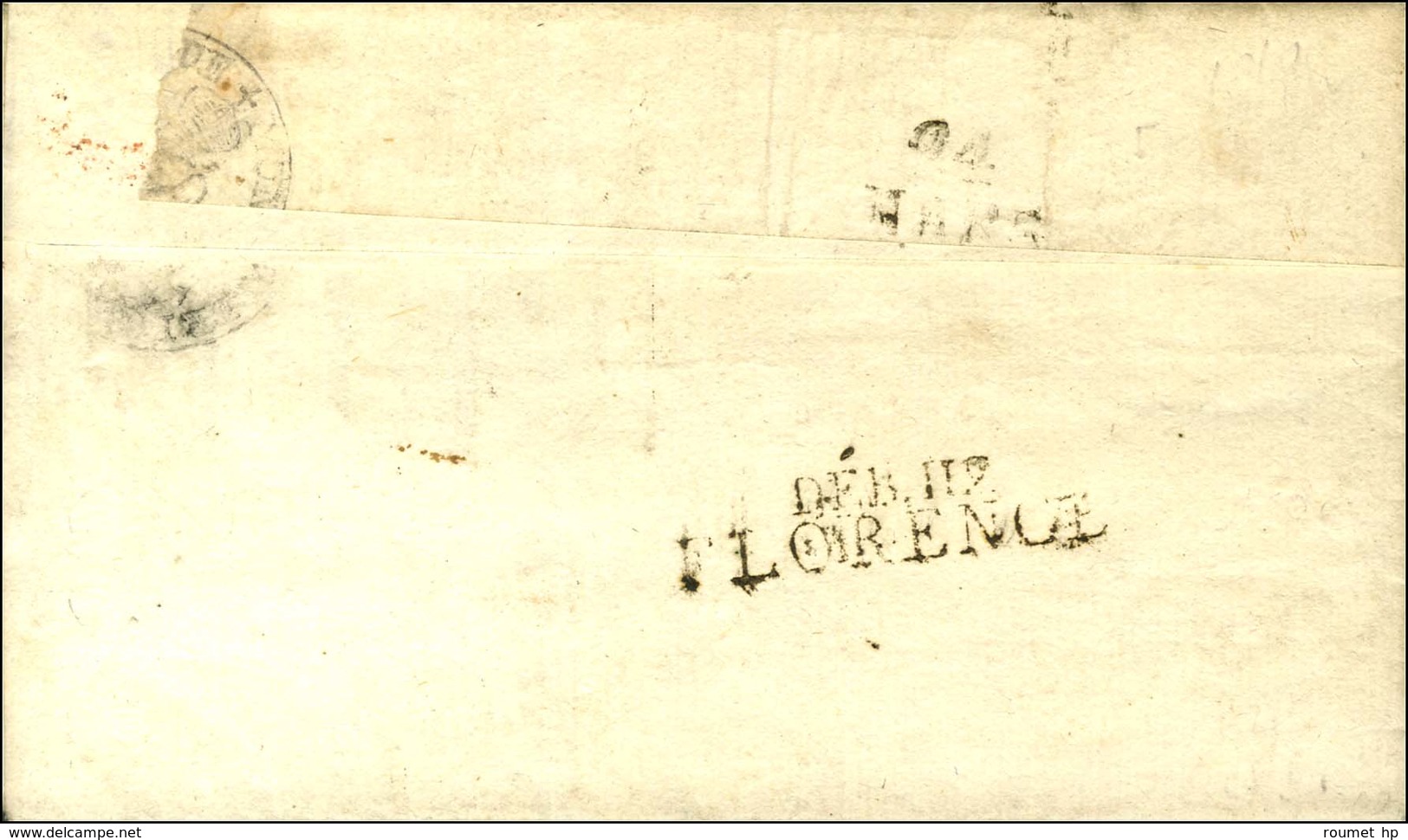 114 / SIENNE Rouge. Au Verso DEB 112 / FLORENCE Sur Lettre Avec Texte Daté De Montieri 1810. - TB. - 1792-1815: Veroverde Departementen